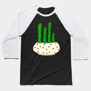 Cute Cactus Design #62: Heart Pot Cacti Baseball T-Shirt